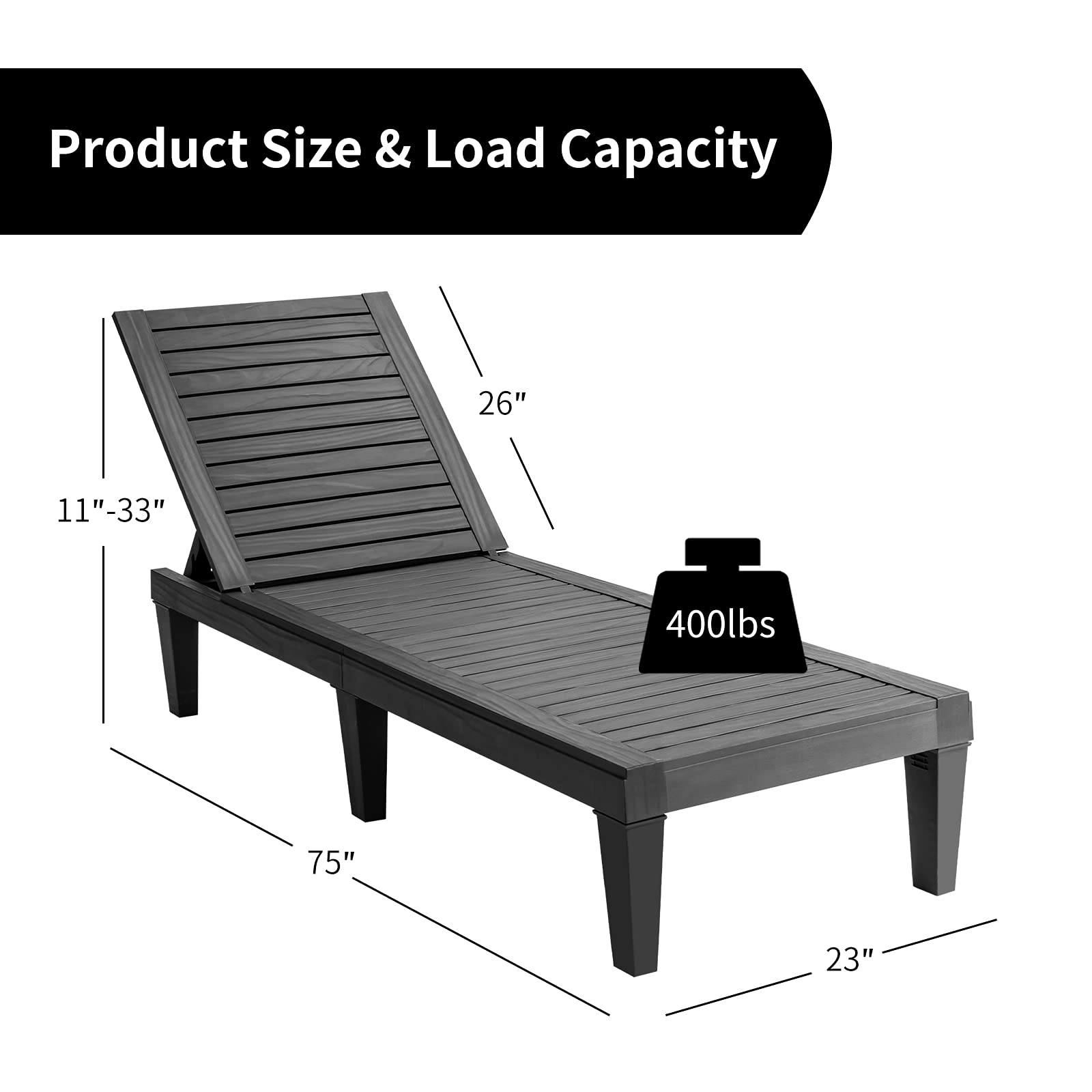 Giantex Set of 2 Outdoor Chaise Lounge Patio Recliner Chair with 5-Position Adjustable Backrest, Weather-Proof & Rust-Resistant Chaise Lounger for Patio, Beach, Balcony, Poolside