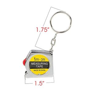 ArtCreativity 1.5 Inch Tape Measure Keychains for Kids, Set of 12, Functional Mini Tape Measures with Stable Slide Lock, Birthday Party Favors, Goody Bag Fillers, Prize for Boys and Girls