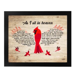 As I Sit In Heaven - Spiritual Wall Art Decor. Inspirational Wood Design Replica, Memorial Word Wall Art Print. Ideal For Home Decor, Office Decor, Bedroom Decor & Christian Decor. Unframed - 8x10"