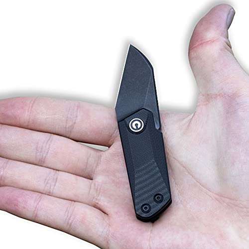 CIVIVI Ki-V Front Flipper Pocket Knife, Double Detent Slip Joint Small Folding Knife with Deep Carry Pocket Clip For Easy EDC C2108B (Black)