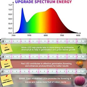 White Grow Light Strips for Indoor Plants, Moya Std 16in 6000K T5 Plant Light Full Spectrum Cabinet Grow Lamp with 240 White & Red LEDs, Auto ON/Off 3/6/12h Timer & 5 Brightness for Houseplants