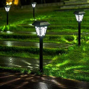 LAMTREE 12 Pack Solar Lights Outdoor Waterproof, 3 Lumens Cool White Led with Cute Pattern, for Pathway,Path, Patio, Yard, Driveway, Walkway, Lawn and Garden