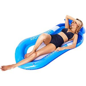 Joliyoou Pool Float with Canopy, Inflatable Pool Lounge with Shade for Adults, Inflatable Rafts for Swimming Pool Party Water Mat