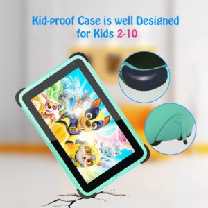 CWOWDEFU Kids Tablet 7 Inch Android 11.0 Tablet Kids Learning Tablet 32 GB ROM for Home School Children Infant Toddlers Kid-Proof Case (Green)