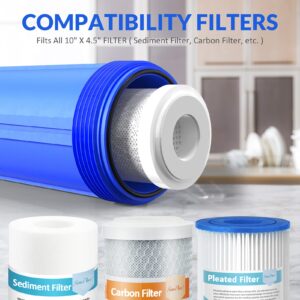 SimPure 40/200 Micron Spin Down Sediment Water Filter Combine with SimPure Whole House Water Filter Housing, for Better Filtration Results