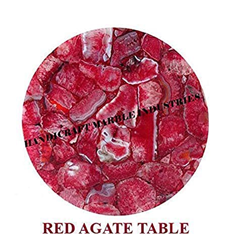 15" Agate Table Tops ALL COLOURS, Natural Agate Table, Agate Side Table, Agate Coasters, Agate Patio Table, Modern Home Decor Furniture Agate Gift (RED, AGATE)