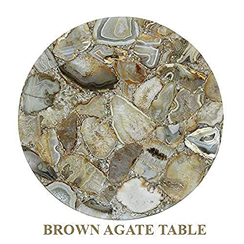 15" Agate Table Tops ALL COLOURS, Natural Agate Table, Agate Side Table, Agate Coasters, Agate Patio Table, Modern Home Decor Furniture Agate Gift (LIGHT BROWN, AGATE)