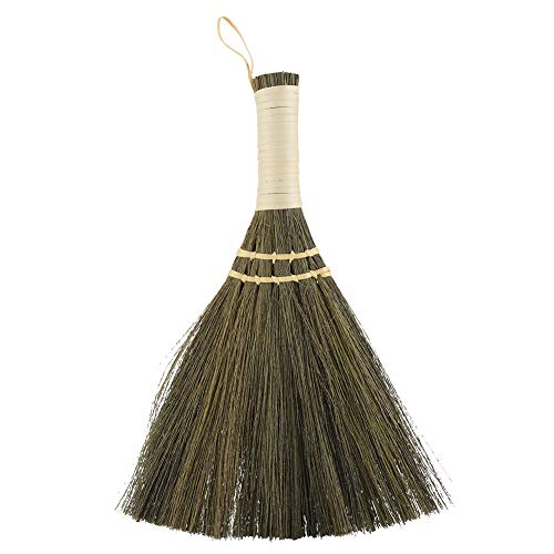 Fdit Household Little Broom, Manual Straw Braided Handmade Dust Floor Indoor Outdoor Rough Surface Floor Scrub Brush Sweeping Broom