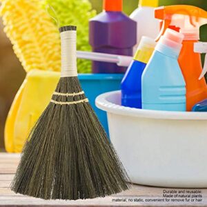 Fdit Household Little Broom, Manual Straw Braided Handmade Dust Floor Indoor Outdoor Rough Surface Floor Scrub Brush Sweeping Broom