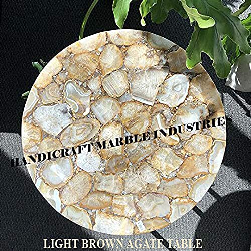 15" Agate Table Tops ALL COLOURS, Natural Agate Table, Agate Side Table, Agate Coasters, Agate Patio Table, Modern Home Decor Furniture Agate Gift (BROWN GREY MIX, AGATE)