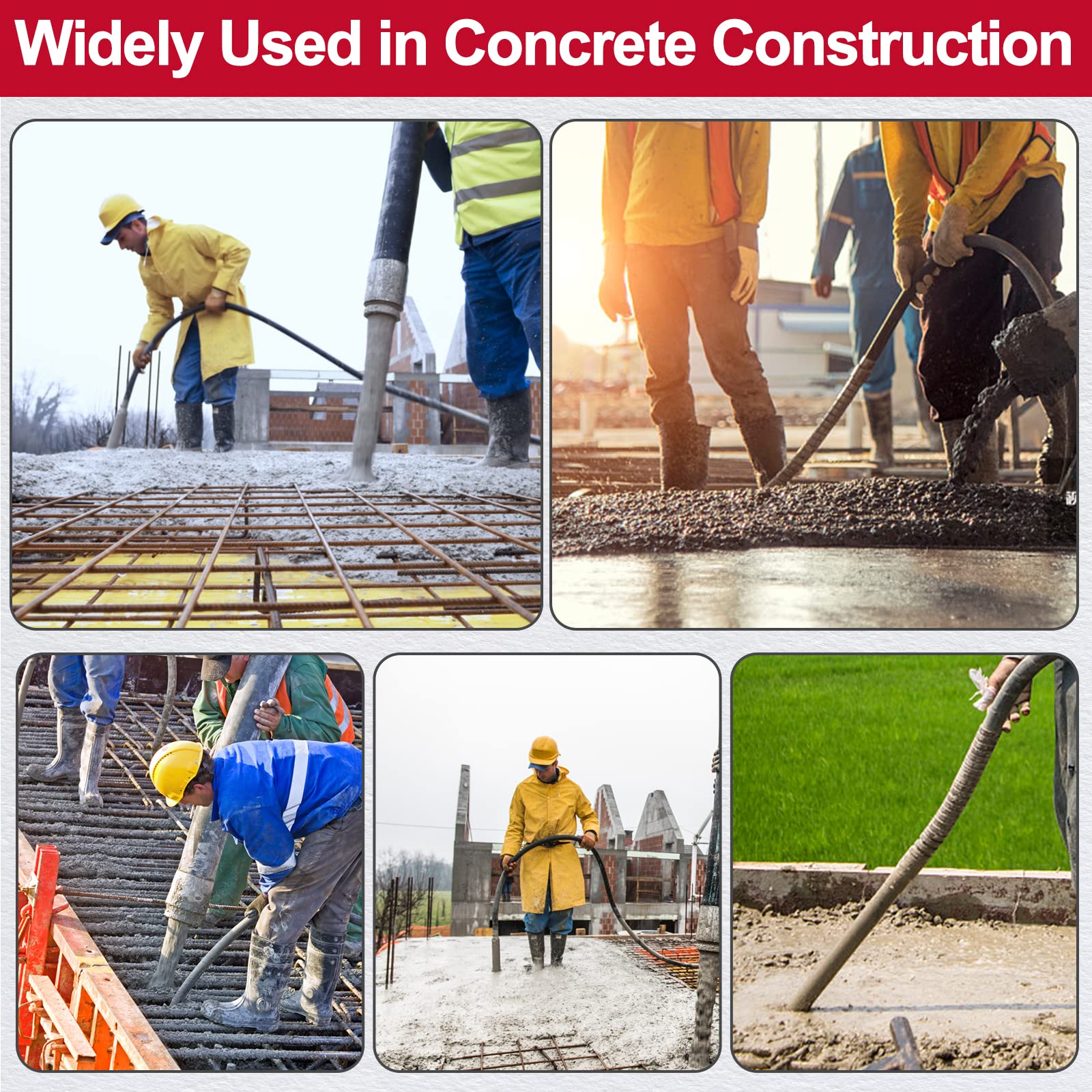 IMAYCC Concrete Vibrator 1500W Handheld Concrete Vibrating Tool with 6.6ft Shaft Rod Electric Concrete Vibrabrater 14400VPM Portable Power Concrete Vibrators for Various Concrete Construction