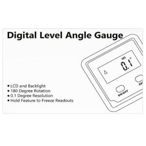 Digital Angle Finder Tool, Lytool Angle GaugeElectronic Level Tool with Bubble Level and Magnetic Base, Digital Inclinometer Angle Measuring Tool for Woodworking, Construction and Machinery