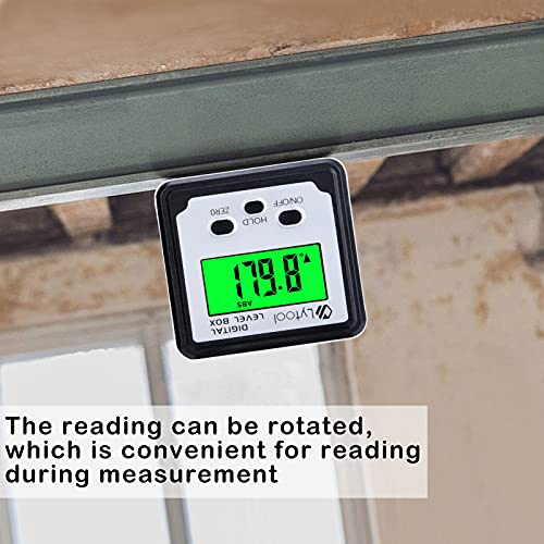 Digital Angle Finder Tool, Lytool Angle GaugeElectronic Level Tool with Bubble Level and Magnetic Base, Digital Inclinometer Angle Measuring Tool for Woodworking, Construction and Machinery