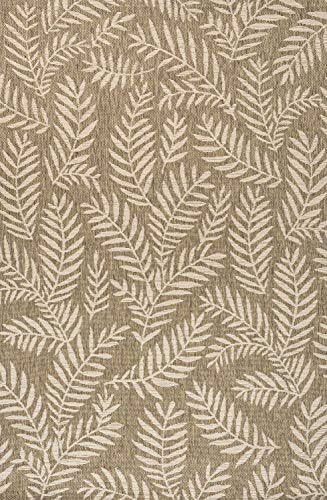 JONATHAN Y SMB119A-9 Nevis Palm Frond Indoor Outdoor Area-Rug Coastal Floral Easy-Cleaning Bedroom Kitchen Backyard Patio Non Shedding, 9 X 12, Brown/Beige