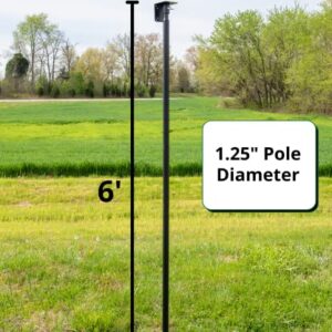 Universal Mounting Pole Kit - Great for Post-Mounted Bird Houses and Bird Feeders, Heavy Duty Pole with Threaded Connections with 12" Pole Extender