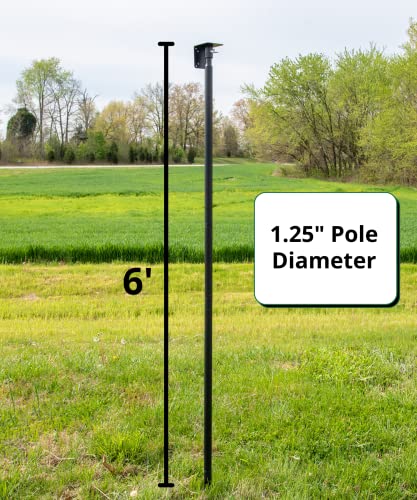 Universal Mounting Pole Kit - Great for Post-Mounted Bird Houses and Bird Feeders, Heavy Duty Pole with Threaded Connections with 12" Pole Extender