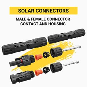 Spartan Power Solar Panel Connectors IP67 1000V 30A (Male & Female) for PV Solar Panels, 10 AWG - 14 AWG - Pack of 10