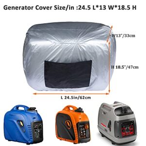 Softclub Waterproof Generator Cover for Universal 1000-2500 Watt for Most Portable Generator, 24.5 x 13 x 18.5inch Silver