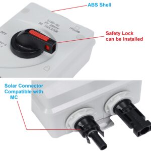 SolarEnz Solar Combiner Box 32A PV DC Isolator Switch DC Disconnect With Solar Connector Waterproof IP66 for RVs, Boats, and Off/On-Grid Solar Power System, Residential, Commercial Solar Installations