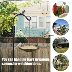 CQAIRIOU Premium Hanging Bird Feeder Tray,Size 11.8” Large Platform Bird Feeder Stainless Steel Mesh Tray,Wild Bird Feeder for Outside Hanging Seed Platform