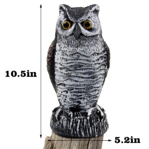 Hausse 2 Pack Fake Horned Owl | 3 Pack Spiral Reflectors Silver Mylar Spinner