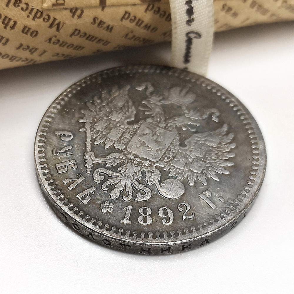 Exquisite Coin 1892 Russian Ruble Commemorative Coin Double-Headed Eagle Coin Foreign Coin Antique Crafts European Souvenir Perfect Replacement for Original Coins