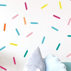 Confetti Sprinkles Wall Decals (1 inch x 5 inch confetti - 160 Decals total) Easy Peel and Stick Matte Finish Removable Decals Safe on Painted Walls (Bright)