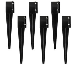 sekcen 6 pcs fence post anchor ground spike 4x4 metal post stake 24 inch for mailbox deck railing