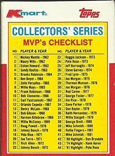 1982 Topps Kmart 20th Anniversary Baseball MVP Collector's Series Boxed Card Set (44 Cards)