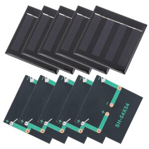 Mini Solar Panel, 10Pcs 2V 100mA 0.2W Polysilicon Small Micro Solar Cell Module for DIY Projects Light Toys Charger 54x54mm