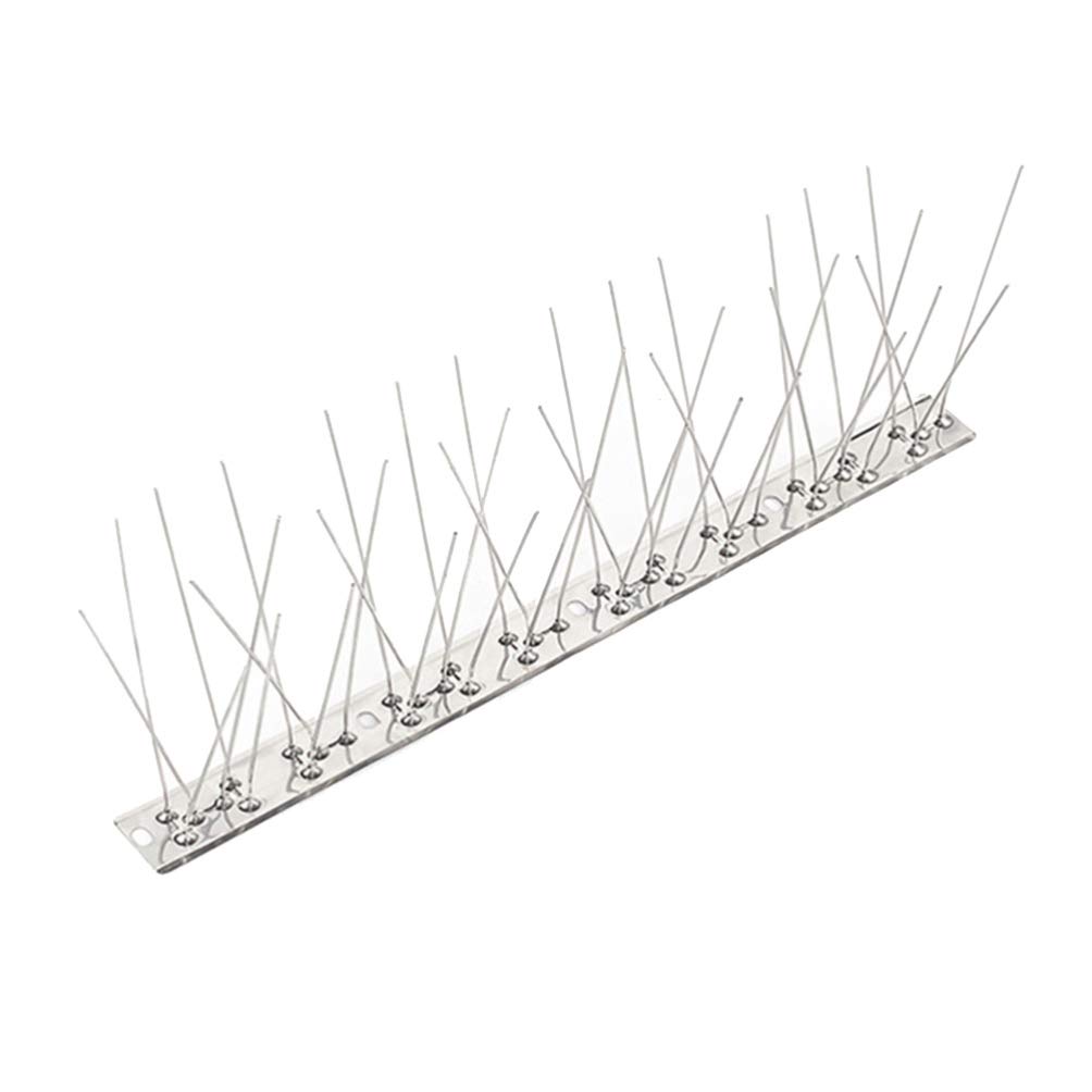 Hemoton Bird Spikes Stainless Steel Pigeon Deterrent Spikes Small Birds Repellent Fence Spikes for Outdoor Wall Fence Patio Porch Balcony Windows