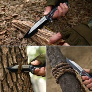 Swiss+Tech 4-1/2" Fixed Blade Knife, Full Tang Knife, Durable Blade&Sheath, Perfect for Camping, Outdoor and Bush Craft