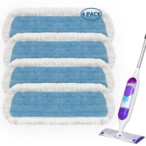 reusable mop pads refills for swiffer power mop- mexerris microfiber mop pads refills washable household replacement mop pads compatible with swiffer power mop 13"-15" spray wet mop - blue 4 pack