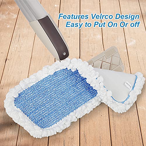 Reusable Mop Pads Refills for Swiffer Power Mop- MEXERRIS Microfiber Mop Pads Refills Washable Household Replacement Mop Pads Compatible with Swiffer Power Mop 13"-15" Spray Wet Mop - Blue 4 Pack