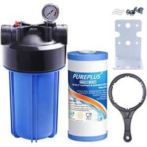 pureplus whole house water filtration system with sediment and carbon water filter