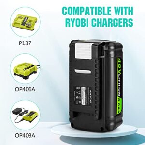 BiBiSi 6.0Ah 40V Replacement Lithium Battery Compatible with Ryobi 40V Battery OP4040 OP4050A OP4026 OP4030 OP4050 OP4060 Ryobi 40V Cordless Power Tools Battery