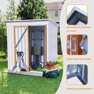 5ft x 3ft Outdoor Metal Storage Shed，Sun Protection, Waterproof Tool Storage Shed for Backyard, Patio, Lawn (White)