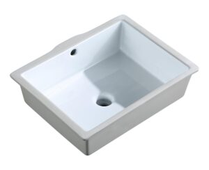amashen 16.8" rectangular undermount bathroom sink, small vitreous china vanity sink with overflow, white