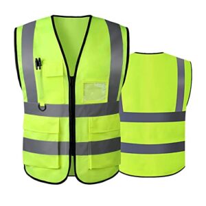 tydon guardian reflective safety vest for women men high visibility security with pocket zipper front meet ansi/isea standard