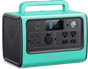 bluetti portable power station eb70s, 716wh lifepo4 battery backup w/ 4 800w ac outlets (1,400w peak), 100w type-c, solar generator for road trip, power outage (solar panel optional) note: black