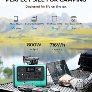 BLUETTI Portable Power Station EB70S, 716Wh LiFePO4 Battery Backup w/ 4 800W AC Outlets (1,400W Peak), 100W Type-C, Solar Generator for Road Trip, Power Outage (Solar Panel Optional) NOTE: BLACK