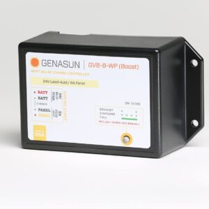 Genasun GVB-8-Pb-24V-WP, 8A (Input) Waterproof Voltage Boosting MPPT Solar Charge Controller for 24V Lead-Acid Batteries