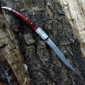 New FOLDING POCKET Pro Tactical Knife 3" inch Red Wood Silver Blade Spanish Fruit Sampler Survival Camping Outdoor Knife TG-0116M by ProTacticalUS