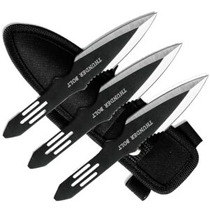 new pro tactical knife set 5.5" inch perfect point 3 pc. black pro tactical knife + sheath survival camping outdoor knife tg-0564m by protacticalus