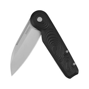 kershaw platform sheepsfoot pocket knife, 2.75-in. blade, manual nail nick opening, slipjoint lock (2090) black