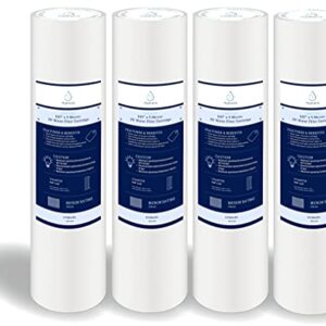 Hydraira 4-Pack 5 Micron 9.87” x 2.5” Sediment Water Filter Replacement Cartridge for Any Standard RO unit | Whole House RO System | Whole House Sediment Filtration CG9870005