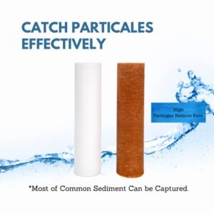 Hydraira 4-Pack 5 Micron 9.87” x 2.5” Sediment Water Filter Replacement Cartridge for Any Standard RO unit | Whole House RO System | Whole House Sediment Filtration CG9870005