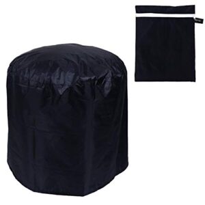 doitool outdoor fire pit cover round for fire pit 27 inch, heavy duty 600d polyester waterproof anti uv full coverage patio fire pit cover outdoor fireplace cover with drawstring closure, 1pcs
