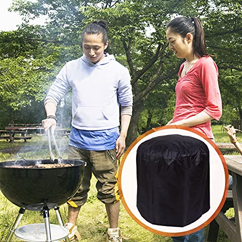 DOITOOL Outdoor Fire Pit Cover Round for Fire Pit 27 Inch, Heavy Duty 600D Polyester Waterproof Anti UV Full Coverage Patio Fire Pit Cover Outdoor Fireplace Cover with Drawstring Closure, 1PCS