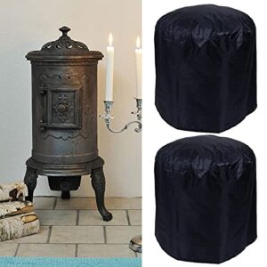 DOITOOL Outdoor Fire Pit Cover Round for Fire Pit 27 Inch, Heavy Duty 600D Polyester Waterproof Anti UV Full Coverage Patio Fire Pit Cover Outdoor Fireplace Cover with Drawstring Closure, 1PCS